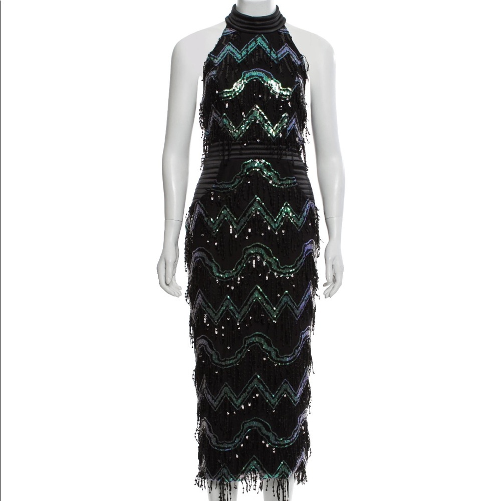 Zhivago slow motion fringe midi dress NWT